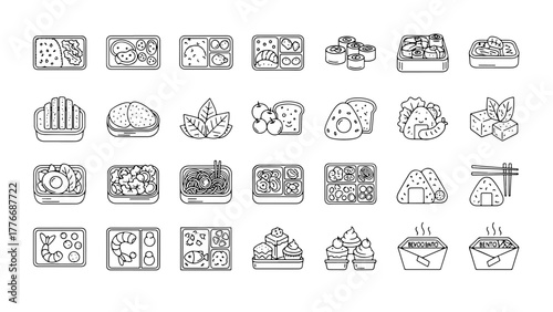 Bento Box Variations Icon Set