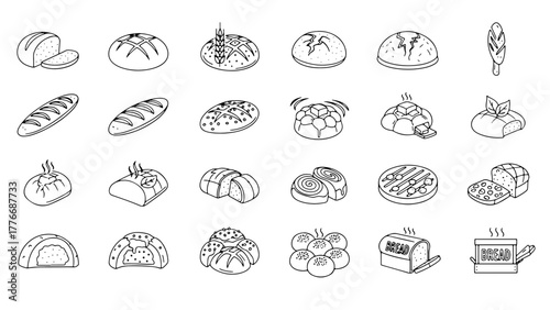 Bread Loaf Variations Icon Set