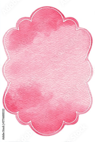 A soft pink watercolor background with an elegant scalloped edge, perfect for invitations or decorative purposes.