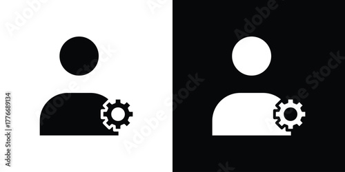 Account settings icon line art editable stroke and solid collection for app design