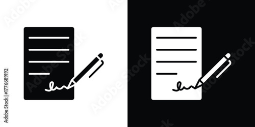 Agreement icon line art editable stroke and solid collection for app design