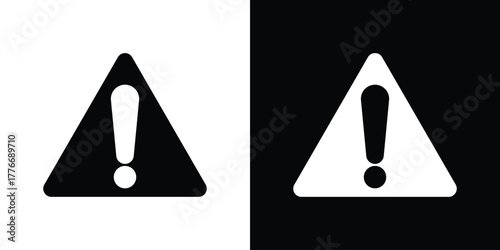 attention sign icon line art editable stroke and solid collection for app design