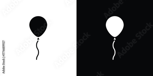 Balloon icon line art editable stroke and solid collection for app design
