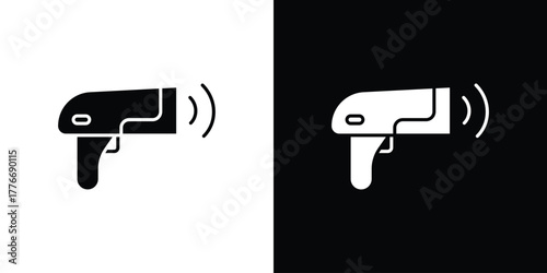 Barcode scanner icon line art editable stroke and solid collection for app design