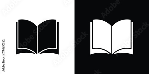 Book icon line art editable stroke and solid collection for app design