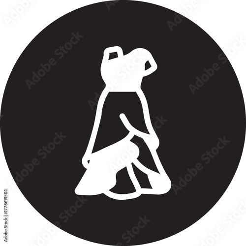 Wedding dress glyph icon