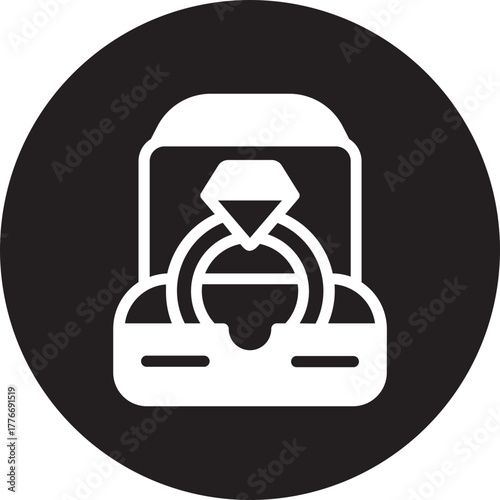 Wedding ring glyph icon