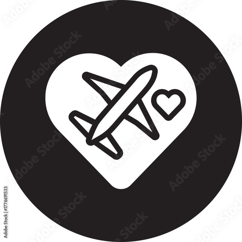 Airplane glyph icon