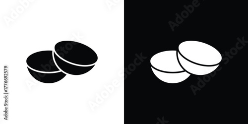 contact lenses icon line art editable stroke and solid collection for app design