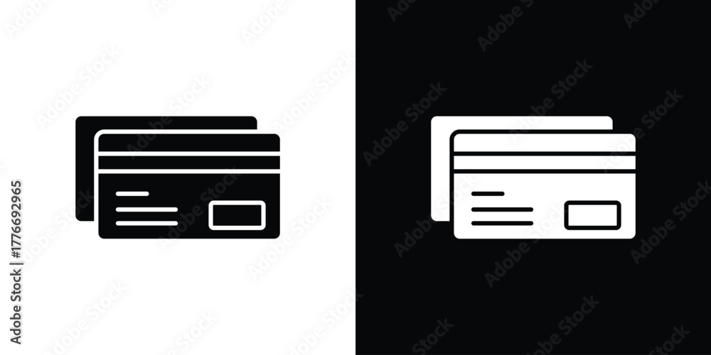 Obraz premium Credit card icon line art editable stroke and solid collection for app design