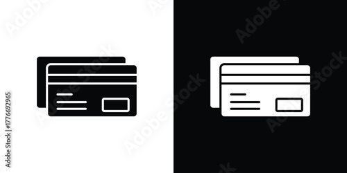 Credit card icon line art editable stroke and solid collection for app design