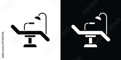 Dentist chair icon line art editable stroke and solid collection for app design