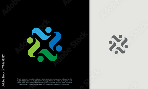 Global Community Logo Icon Elements Template. Community human Logo template vector. Community health care. Abstract Community logo