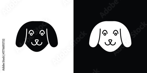 Dog icon line art editable stroke and solid collection for app design