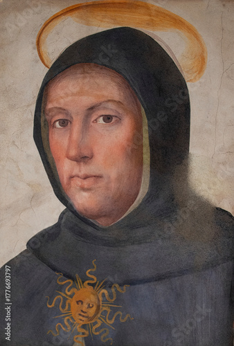 Saint Tommaso, by Fra Bartolomeo, fresco on terracotta, XV century, Florence