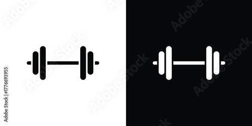 Dumbbell icon line art editable stroke and solid collection for app design