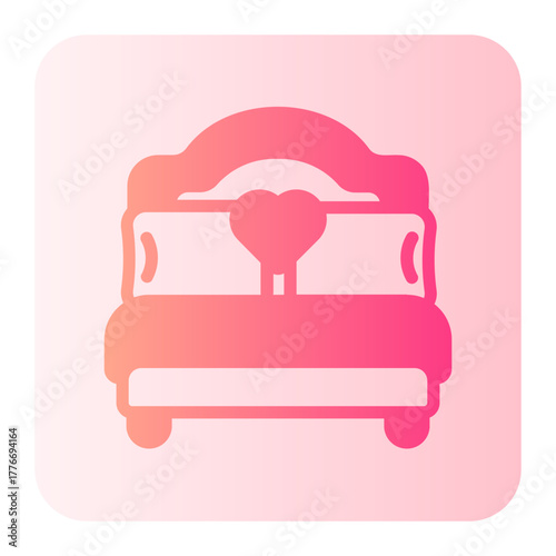 Double bed gradient icon