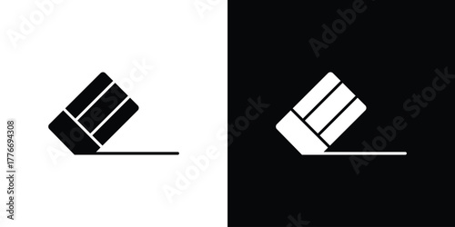 Eraser icon line art editable stroke and solid collection for app design