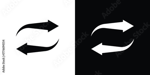 Exchange icon line art editable stroke and solid collection for app design