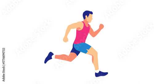 Illustration of a male athlete running in a dynamic pose