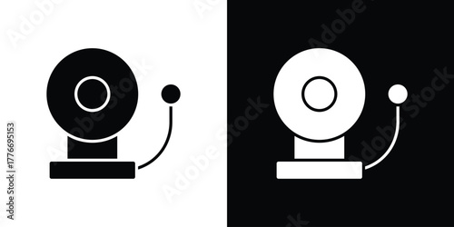 Fire alarm icon line art editable stroke and solid collection for app design