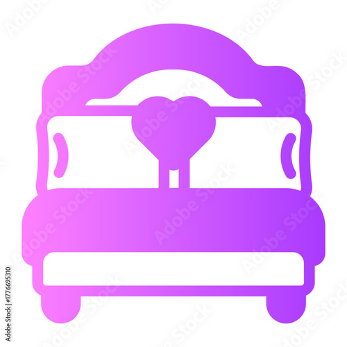 Double bed gradient icon
