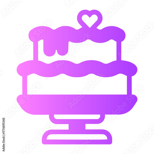 Wedding cake gradient icon