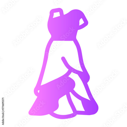 Wedding dress gradient icon