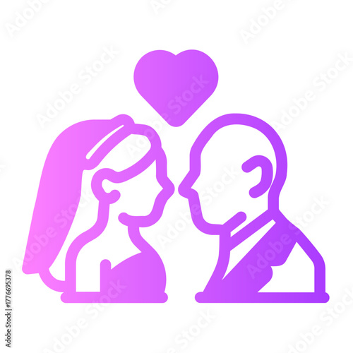 Wedding couple gradient icon