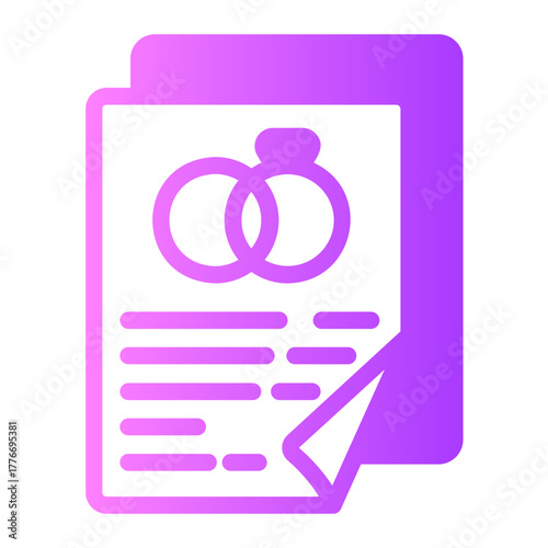 Wedding contract gradient icon