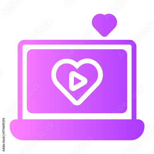 Wedding video gradient icon