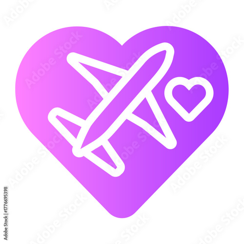 Airplane gradient icon