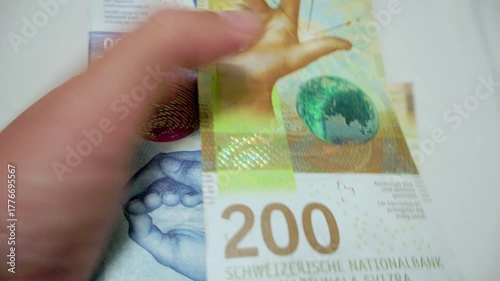 thorough visual analysis of swiss franc banknotes highlighting security and denomination features