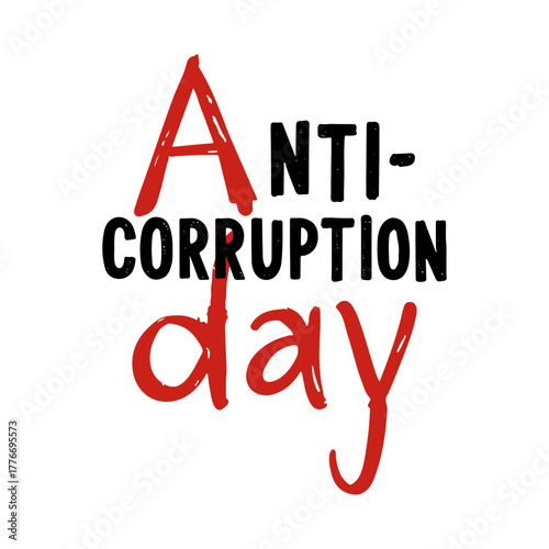 Anti Corruption Day typography, vector art illustration.
