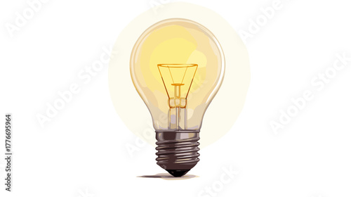 Glowing light bulb vector icon