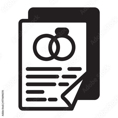 Wedding contract glyph icon