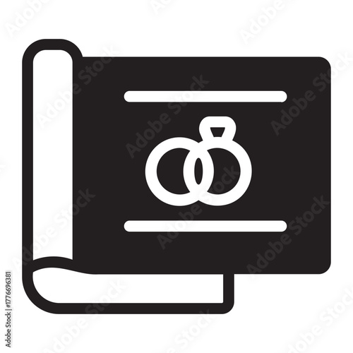 Wedding invitation glyph icon
