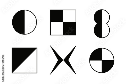 Minimal geometric design with black and white elements