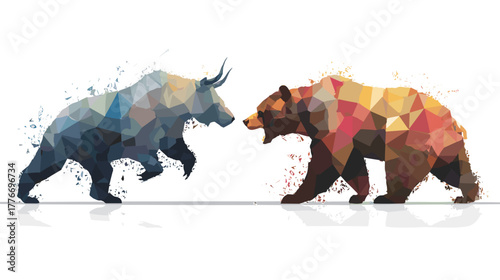 Bull and bear market icon