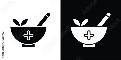 Herbal medicine icon line art editable stroke and solid collection for app design