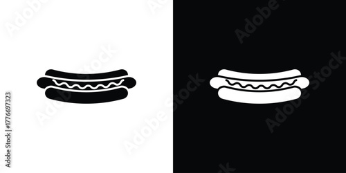 Hot dog icon line art editable stroke and solid collection for app design