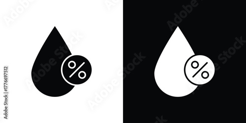 Humidity icon line art editable stroke and solid collection for app design