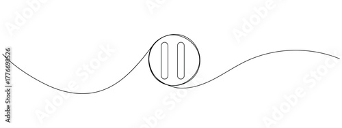 Continuous one line drawing of Pause icon vector. control media symbol. vector illustration.