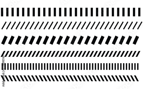 Slash line border icon vector. Diagonal parallel lines divider strip. Tilt strip geometric abstract border symbol. vector illustration.