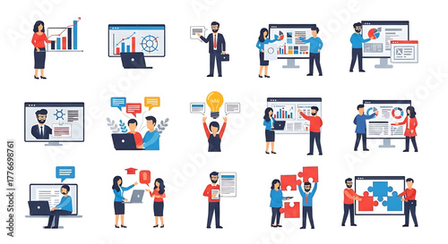 Creative concept vector illustrations showing design, art, and idea generation. Includes teamwork, brainstorming, and creative process elements for modern projects.