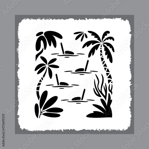 Abstract geometric pattern with bold color accents and clean lines