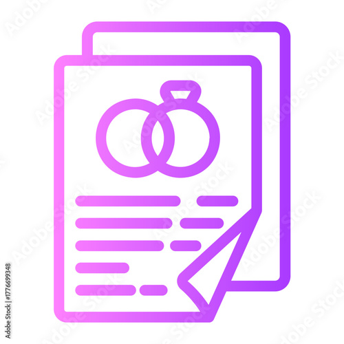 Wedding contract gradient icon
