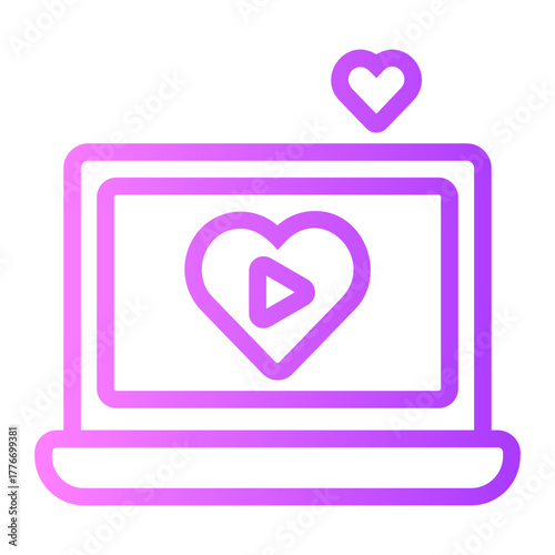 Wedding video gradient icon