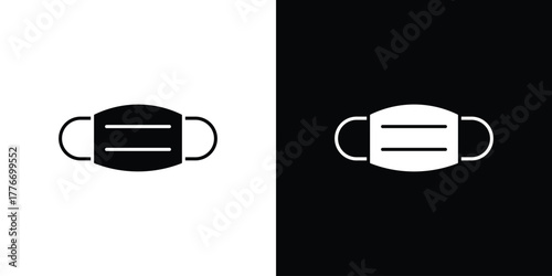 Mask icon line art editable stroke and solid collection for app design