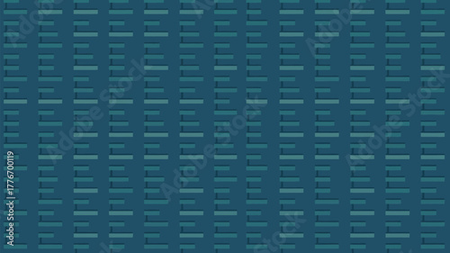 A teal background filled with rows of horizontal rectangles of varying lengths and shades of teal